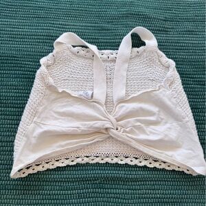 Zara Cream Crochet Knit Top